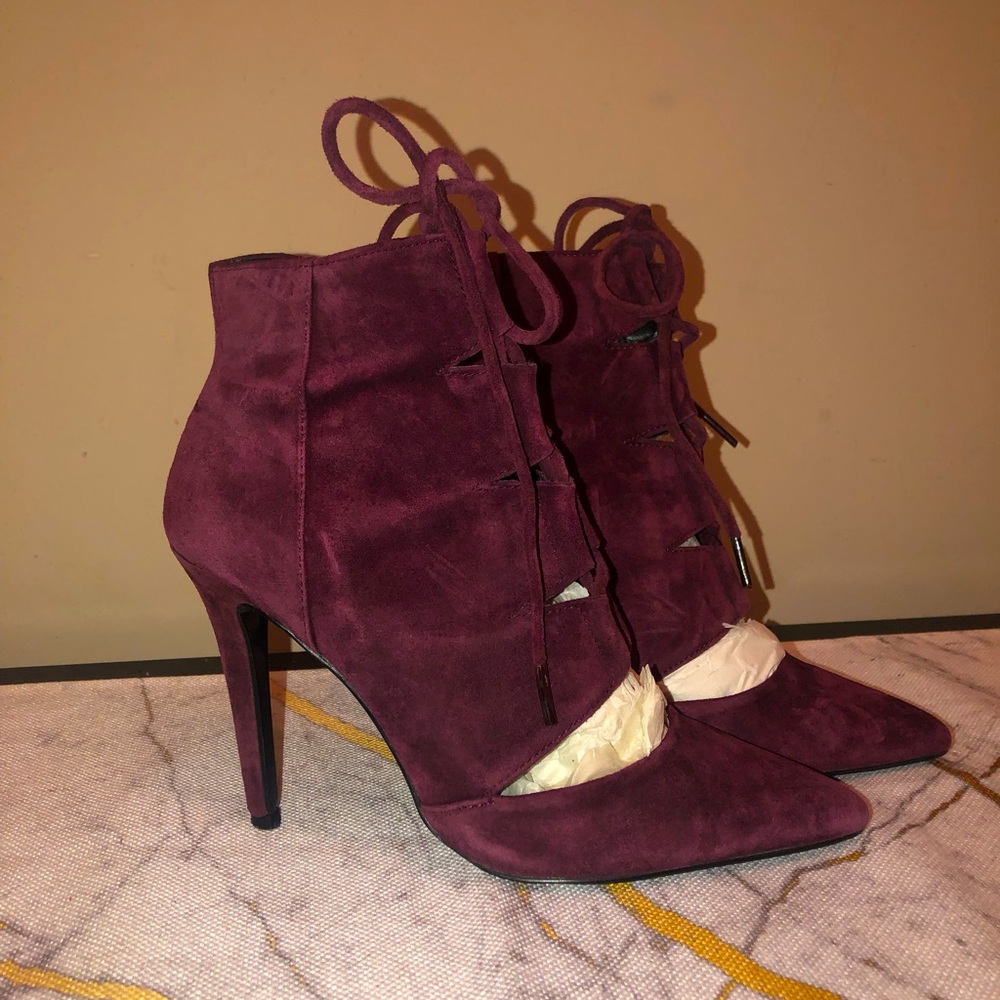 Aldo; suede lace-up bootie; very nice, classy and comfortable; very soft